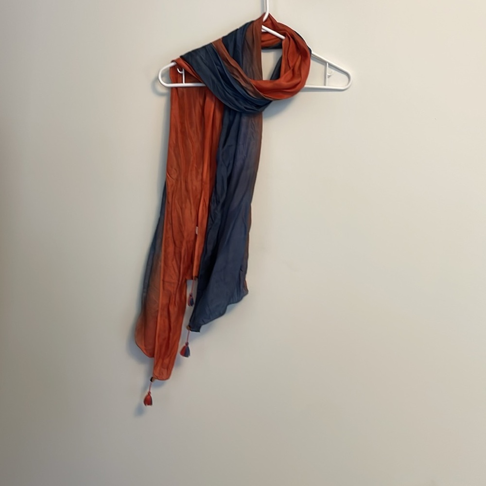 Fabindia Blue and Orange Scarf